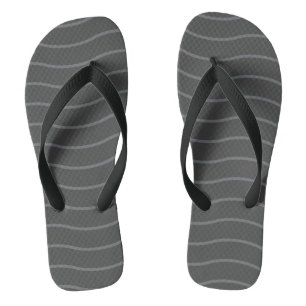 Dark Grey and Light Grey Wave Pattern Jandals