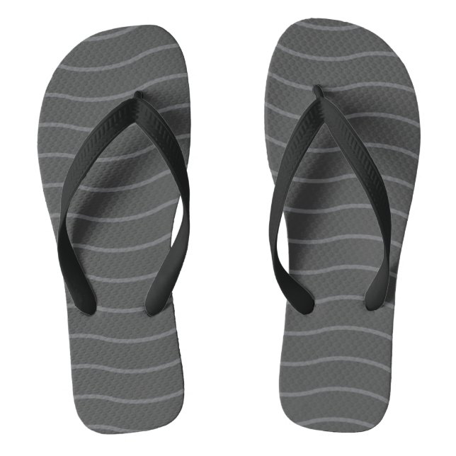 Dark Grey and Light Grey Wave Pattern Jandals (Footbed)