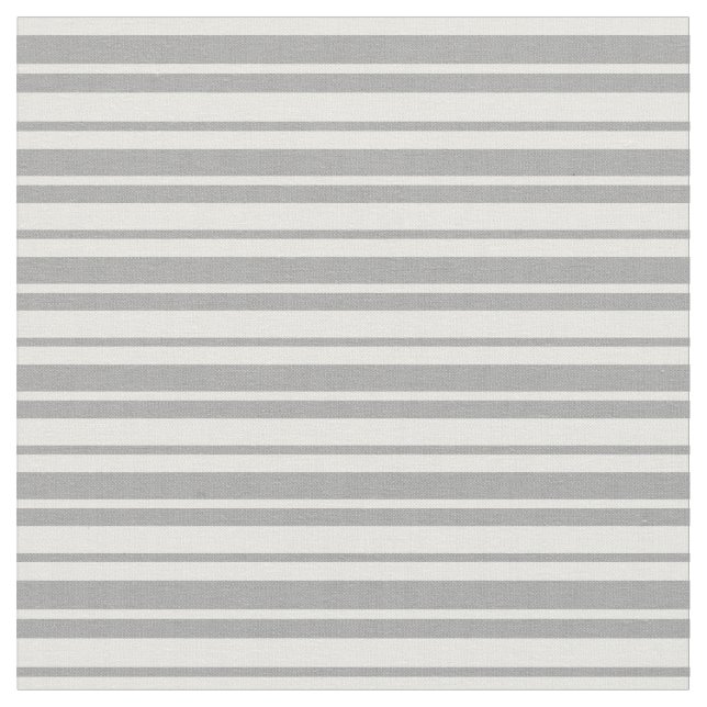 Dark Grey and Mint Cream Lined/Striped Pattern Fabric (Close Up)