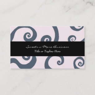 Dark Grey and Pink Swirls Business Card