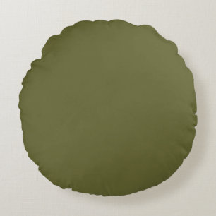 dark grey Army Green solid plaincolor Custom Round Cushion