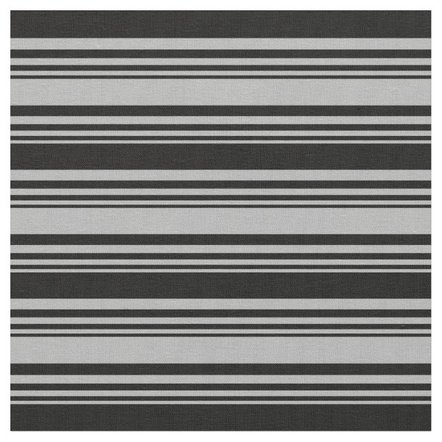 Dark Grey & Black Coloured Pattern of Stripes Fabric (Close Up)