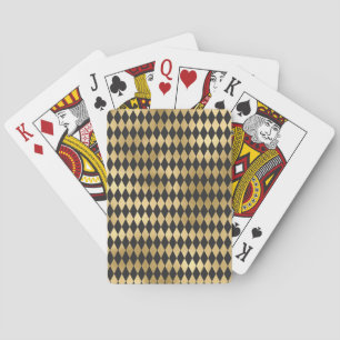 Dark Grey Black Harlequin Geometric Rhombuses Playing Cards