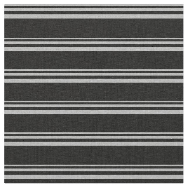 Dark Grey & Black Lined/Striped Pattern Fabric (Close Up)