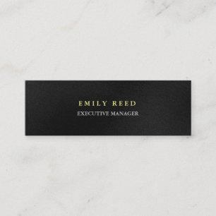 Dark grey black modern simple professional slim mini business card