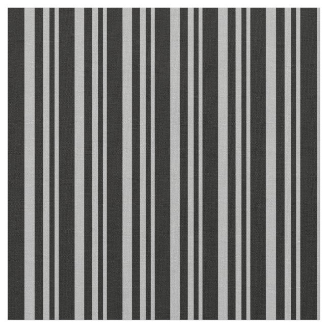 Dark Grey & Black Striped Pattern Fabric (Close Up)
