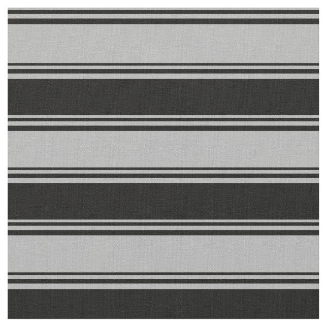Dark Grey & Black Stripes Pattern Fabric (Close Up)