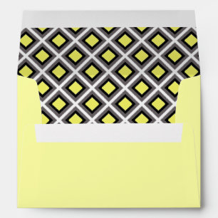 Dark Grey, Black, Yellow Ikat Diamonds by STaylor Envelopes