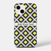 Dark Grey, Black, Yellow Ikat Diamonds by STaylor