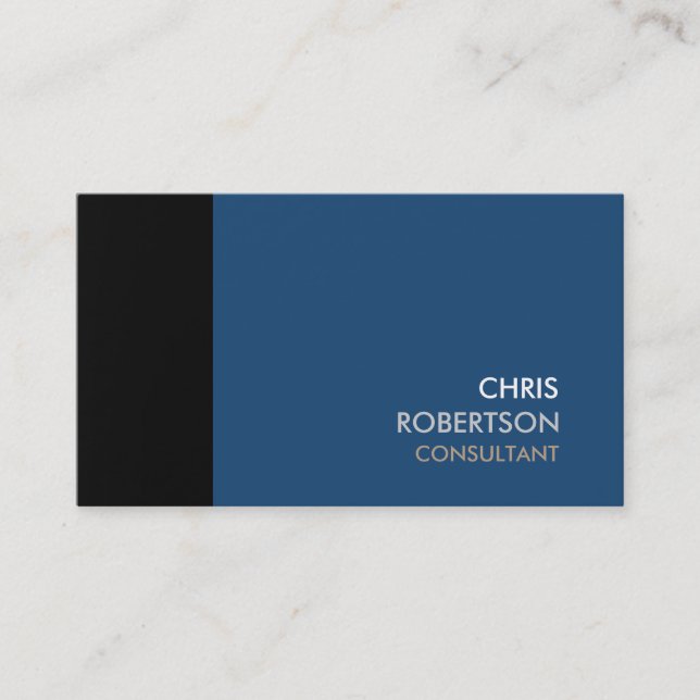 Dark Grey Blue Background Attractive Business Card (Front)