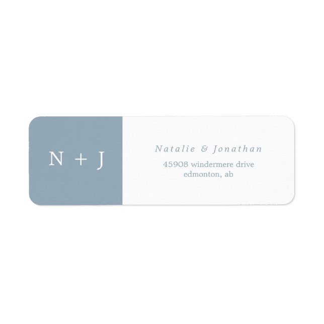 dark grey blue minimalist bride groom initials (Front)