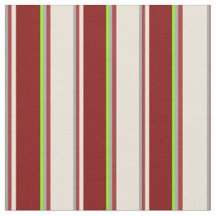 Dark Grey, Brown, Bisque, Maroon & Chartreuse Fabric