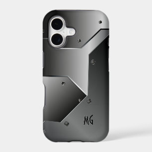 Dark Grey Brushed Aluminium Metal Look 2-Monogram