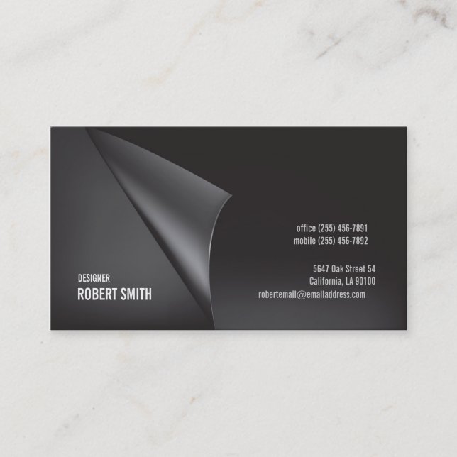 Dark Grey Business Card Double Sided (Front)