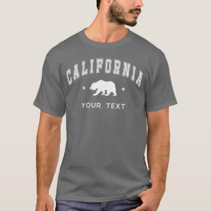 Dark Grey California, Your Text - Grizzly Bear T-Shirt