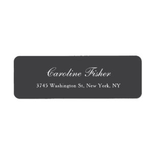 Dark Grey Classic Handwriting Plain Simple Mailing
