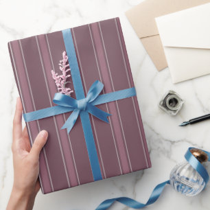 Dark Grey Crimson & Grey Crimson Stripes Wrapping Paper