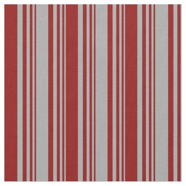 Dark Grey & Dark Red Stripes Pattern Fabric (Close Up)