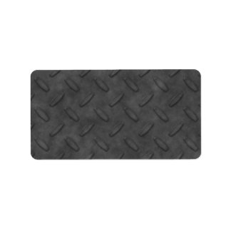 Dark Grey Diamond Plate Texture Label
