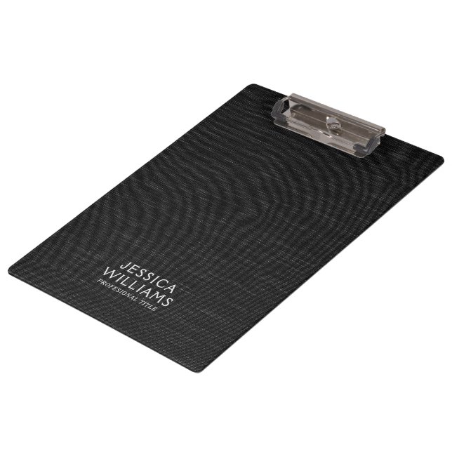 Dark Grey Fabric Texture Light Grey Typography Clipboard (Angled)