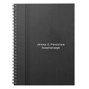 Dark Grey Faux Leather Notebook