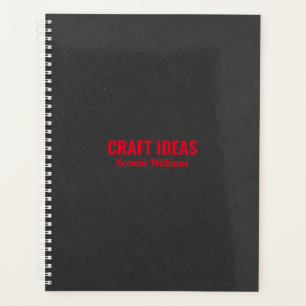 Dark grey faux linen texture planner