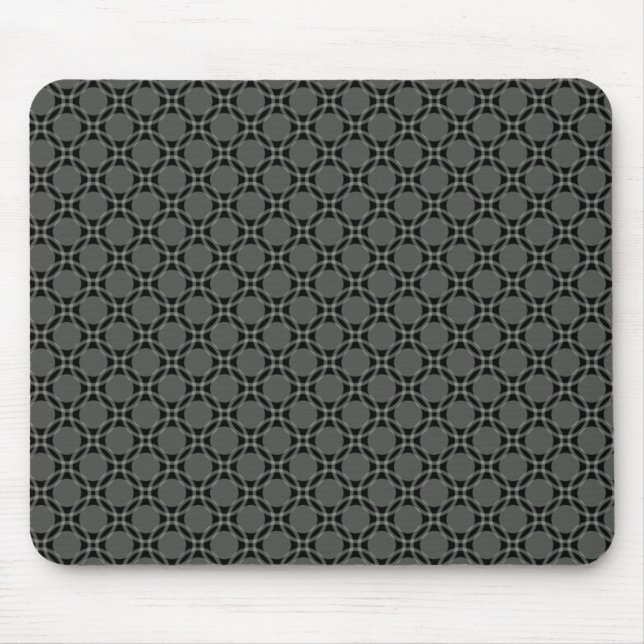 Dark Grey Funky Circles Mousepad (Front)