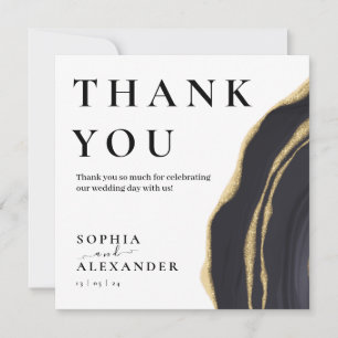 Dark grey gemstone thank you card