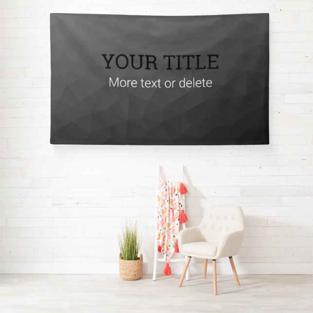 Dark grey geometric mesh Triangle custom text Banner (Insitu)