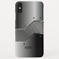 Dark Grey Geometric Metallic Design