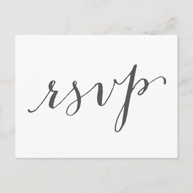 Dark Grey Glamour | Wedding RSVP Postcard (Front)