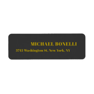 Dark Grey & Gold Professional Custom Name Address