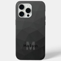 Dark grey gradient geometric mesh Monogram