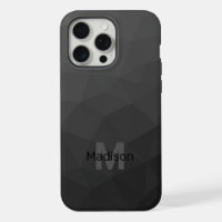 Dark grey gradient geometric mesh Monogram