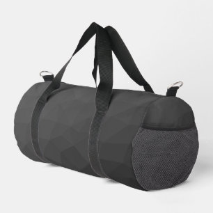 Dark Grey gradient geometric mesh pattern Duffle Bag
