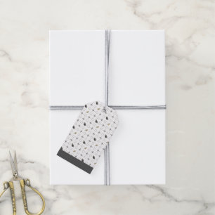 Dark Grey Graduation Caps and Diploma Pattern Gift Tags