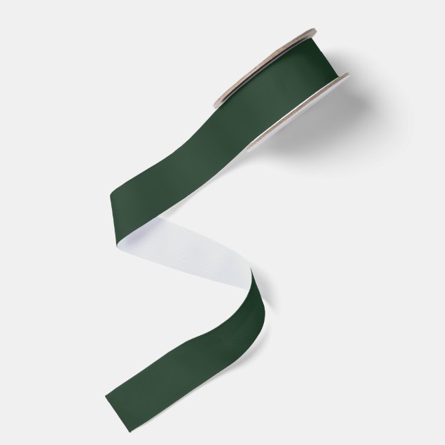 Dark Grey Green Grosgrain Ribbon (Front+Back)