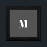 Dark Grey Initial Letter Monogram Modern Gift Box<br><div class="desc">It is very simple,  aesthetic and attractive.</div>