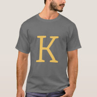 Dark Grey Initial Letter Monogram Modern Stylish