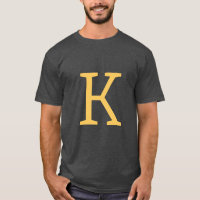 Dark Grey Initial Letter Monogram Modern Stylish