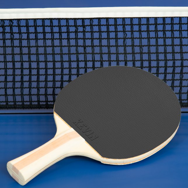Dark Grey Leather Look Customised Ping Pong Paddle (Insitu)