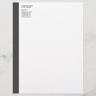 Dark Grey Left Sidebar Letterhead Template