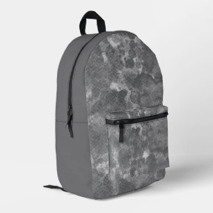 Dark Grey Marble Texture Pattern Printed Backpack
