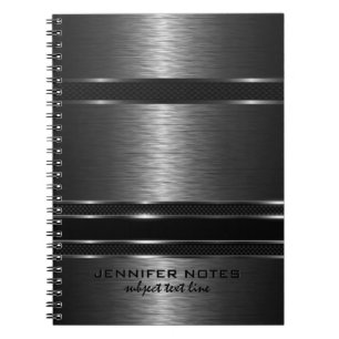 Dark Grey Metallic Brushed Aluminium Look Notebook
