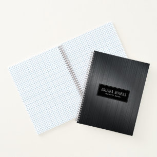 Dark Grey Metallic Texture Notebook