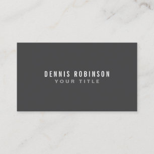 Dark grey modern generic simple masculine personal business card