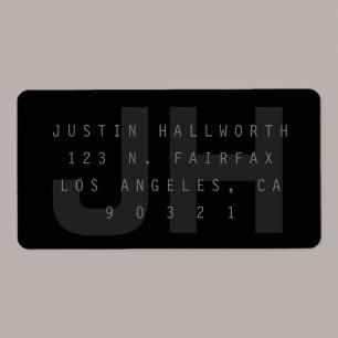 Dark Grey Modern Return Address Label