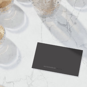 Dark Grey Monochrome Professional  Business Card