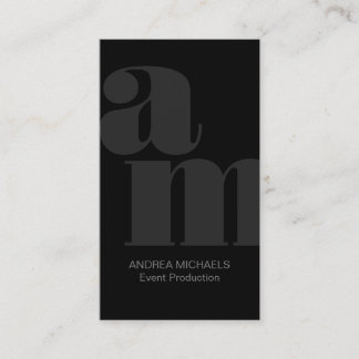 Dark Grey Monogram Business Card