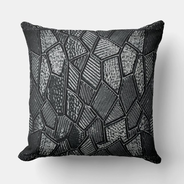 Dark Grey Mosaic Glass Cushion (Front)